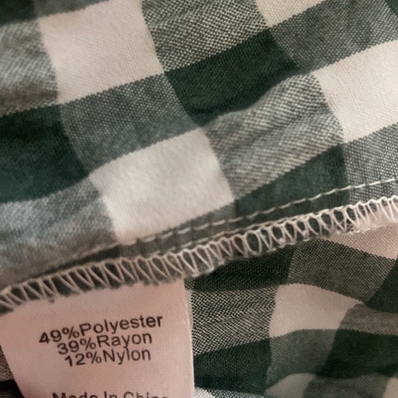 Tuckernuck Gingham Puff Sleeve Top Sz XS Dark Green - Picture 6 of 6